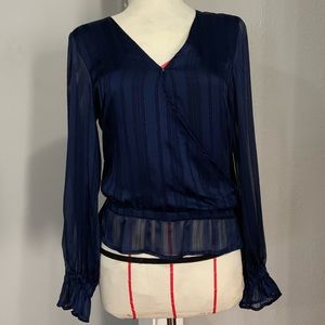 Navy long sleeve blouses